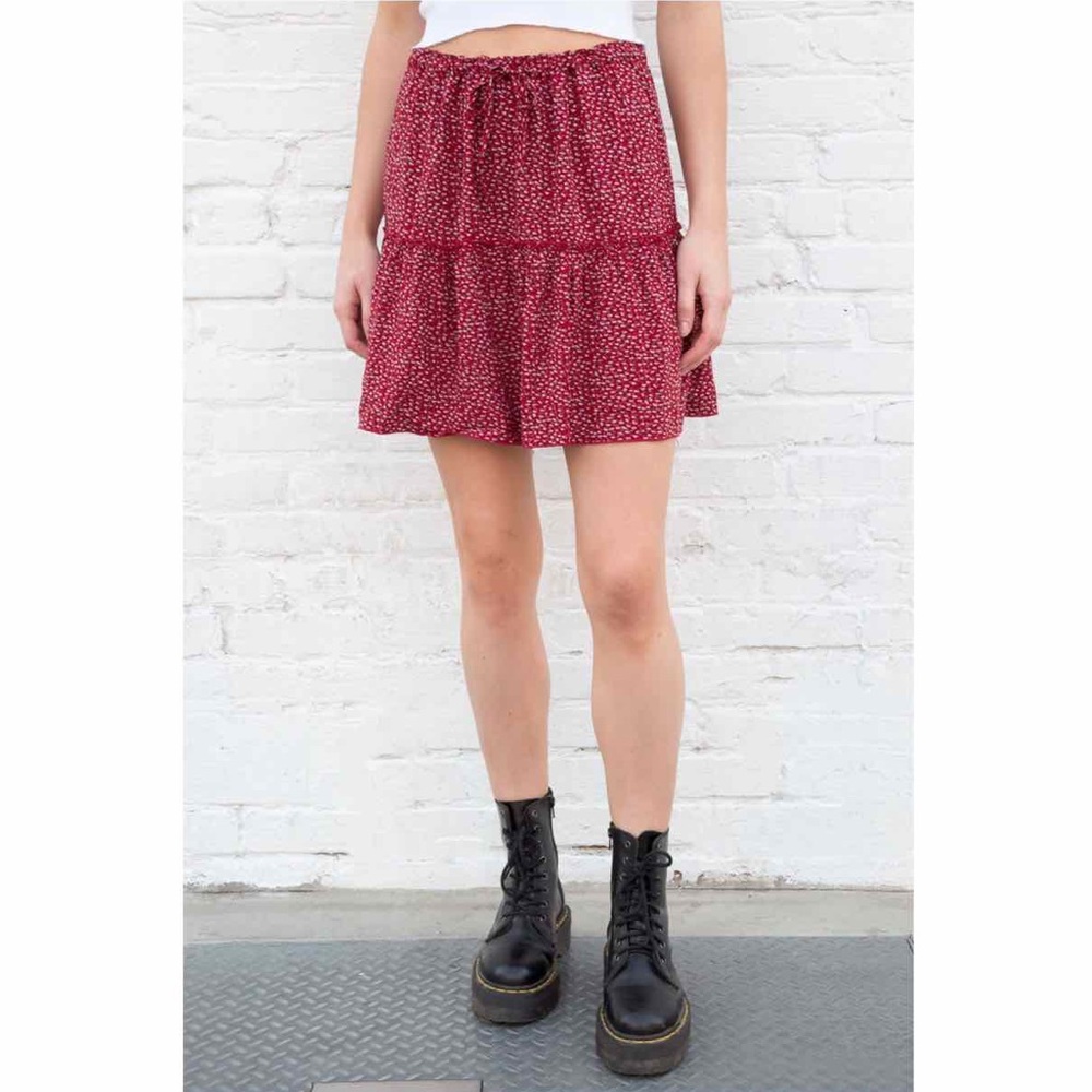 NWOT Brandy Melville Red Floral Skirt